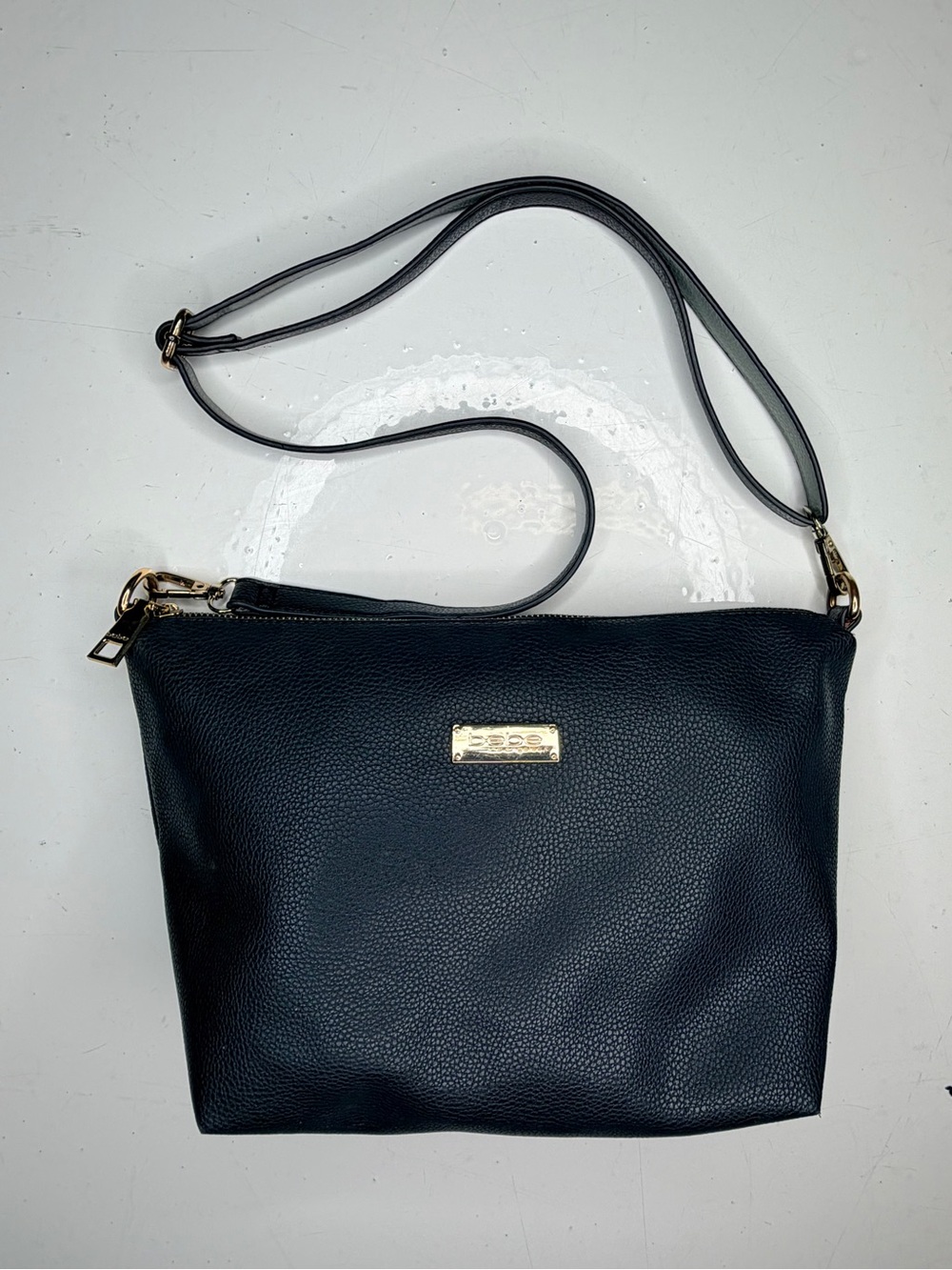 Bebe Pebbled Crossbody  Faux Leather  with Black Lining Bag